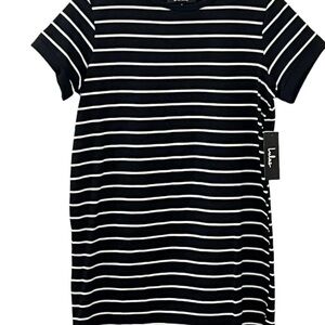NWT Lulu's Navy Blue and White Striped Shift Dress